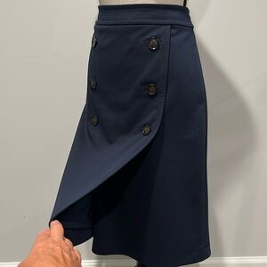 Banana Republic navy blue lined skirt with buttons